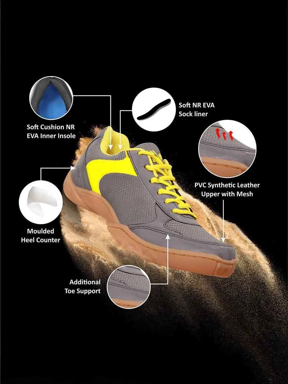 Nivia Flash Shoe Badminton Shoes For Men Grey
