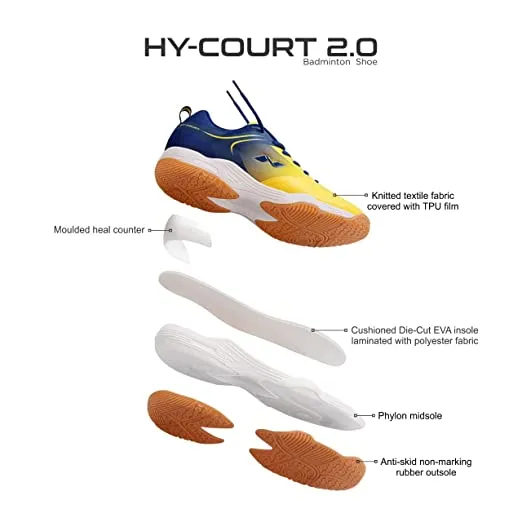 Nivia HY-Court 2.0 Men's Badminton Shoes -  Yellow