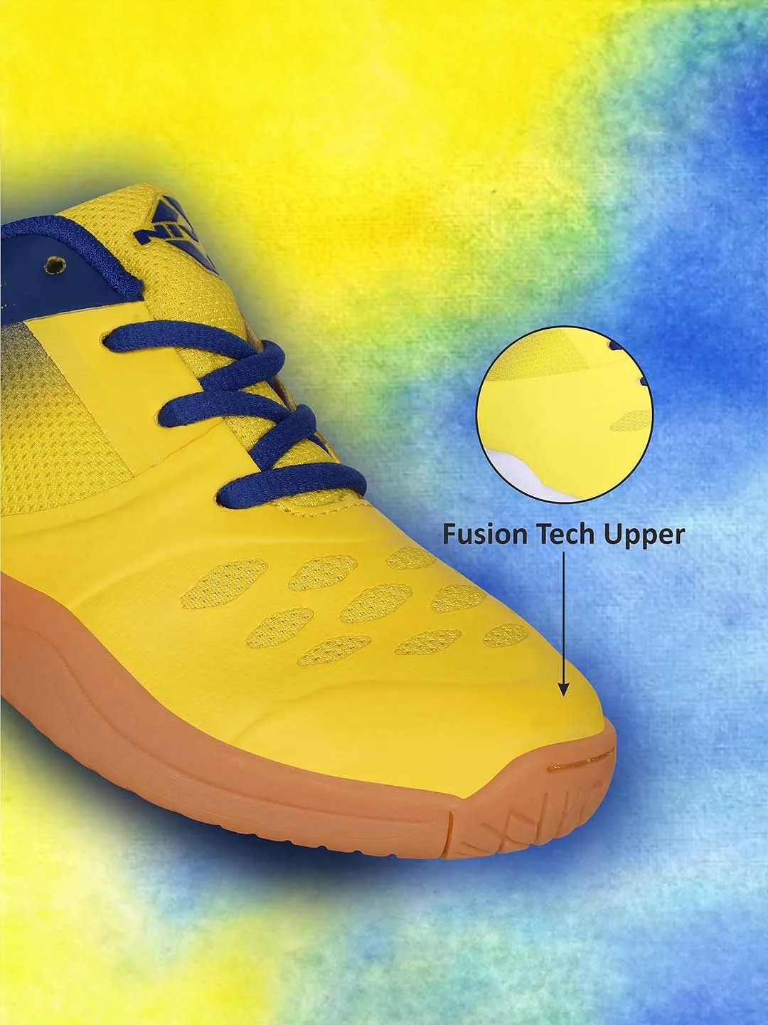 Nivia HY-Court Kids 2.0 Badminton Shoe, Yellow