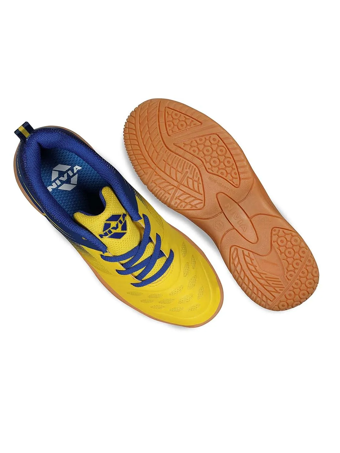 Nivia HY-Court Kids 2.0 Badminton Shoe, Yellow