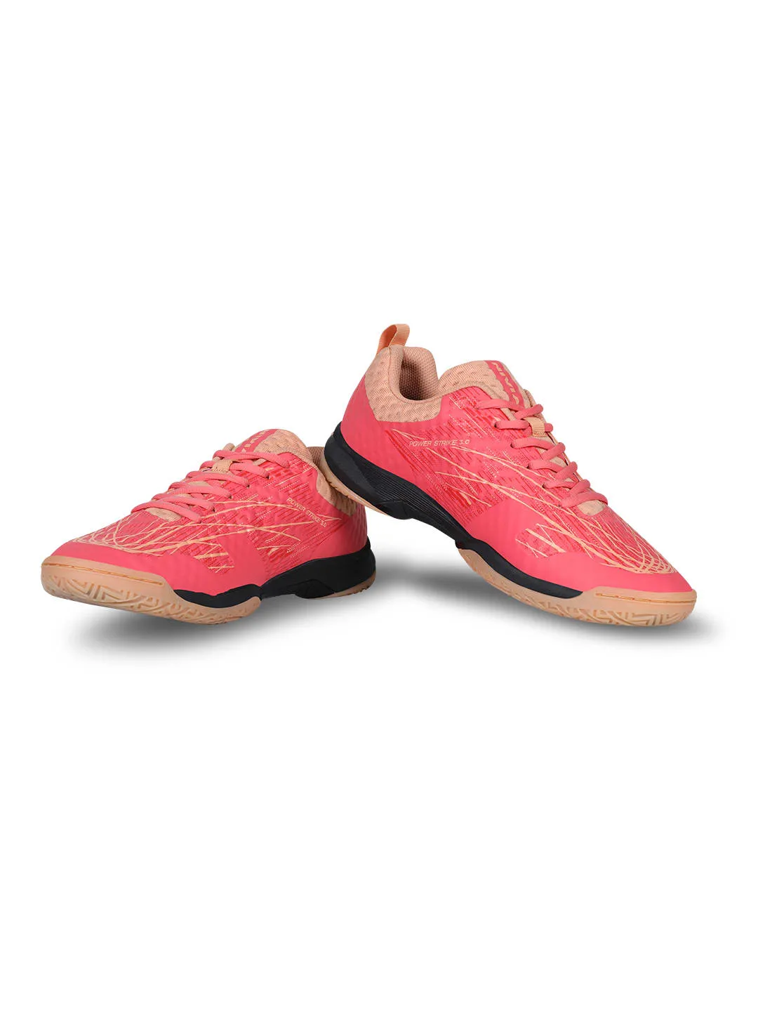 NIVIA Powerstrike 3.0 Badminton Shoes for Mens (Peach/Coral)