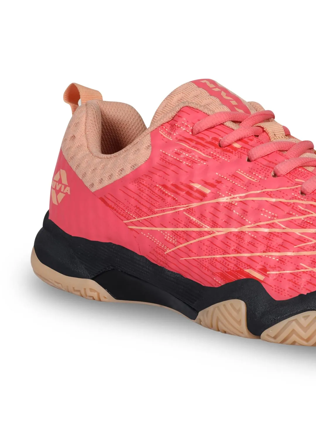 NIVIA Powerstrike 3.0 Badminton Shoes for Mens (Peach/Coral)