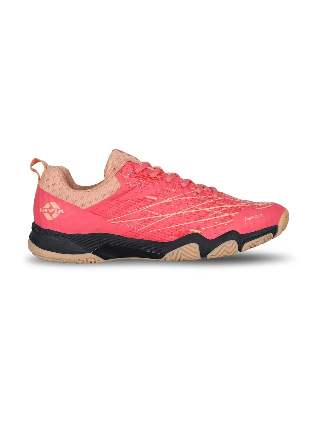 NIVIA Powerstrike 3.0 Badminton Shoes for Mens (Peach/Coral)