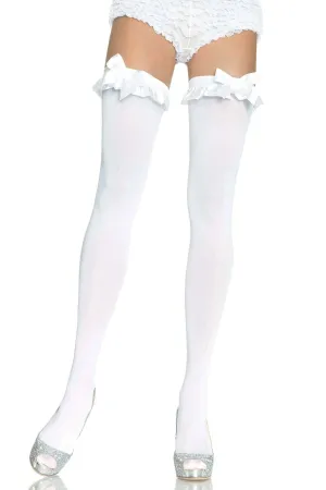 Nylon Ruffle Bowed Stockings