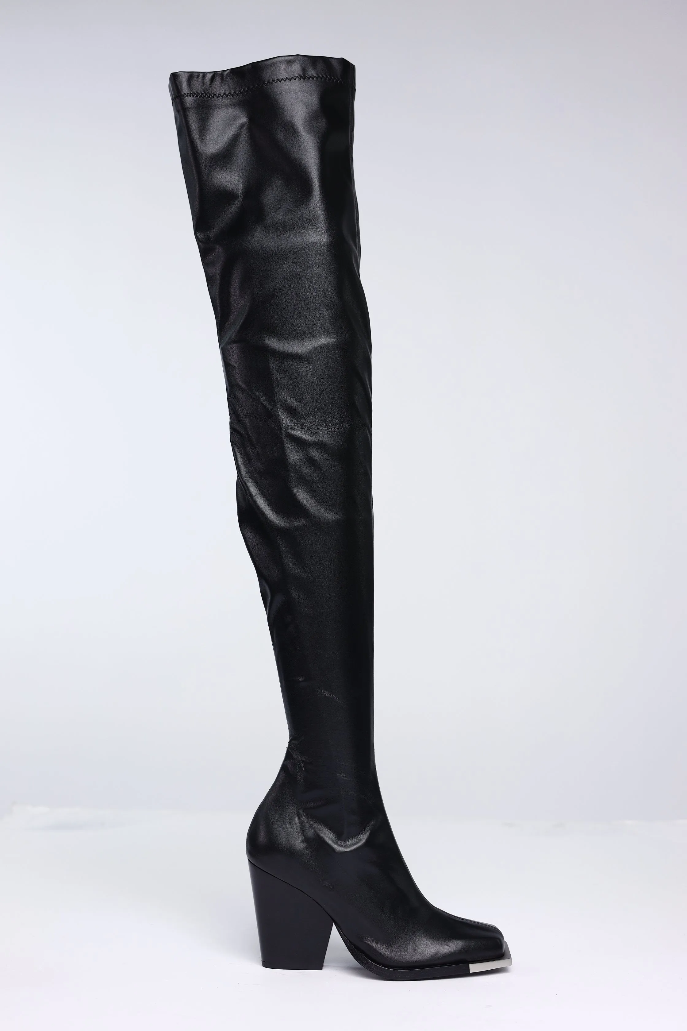 PD VAIORA THIGH HIGH BOOT WITH METAL TIP