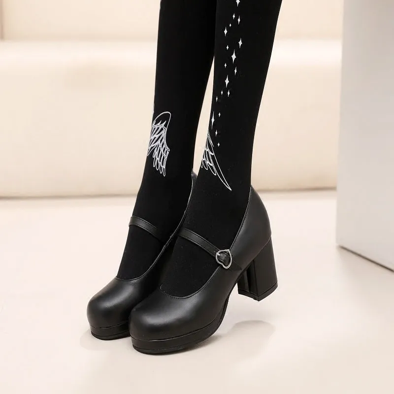 retro high heels  shoes KF2248