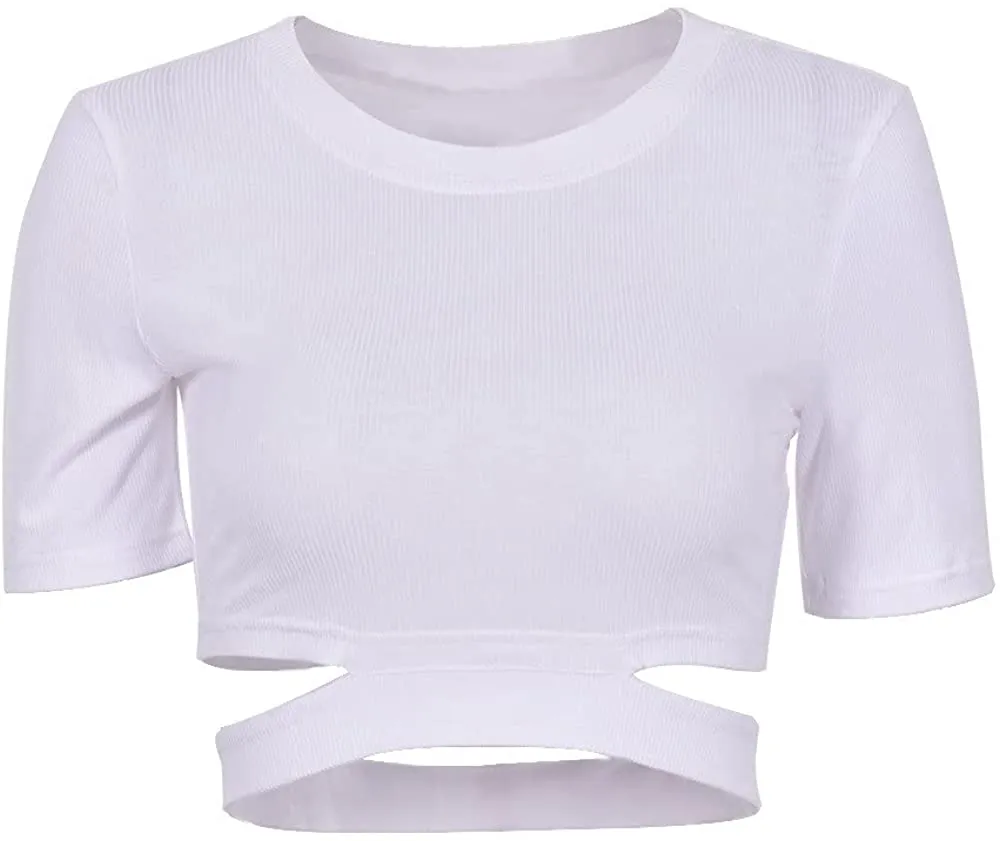 SansoiSan Women T-Shirt Elastic Femme Streetwear Tops