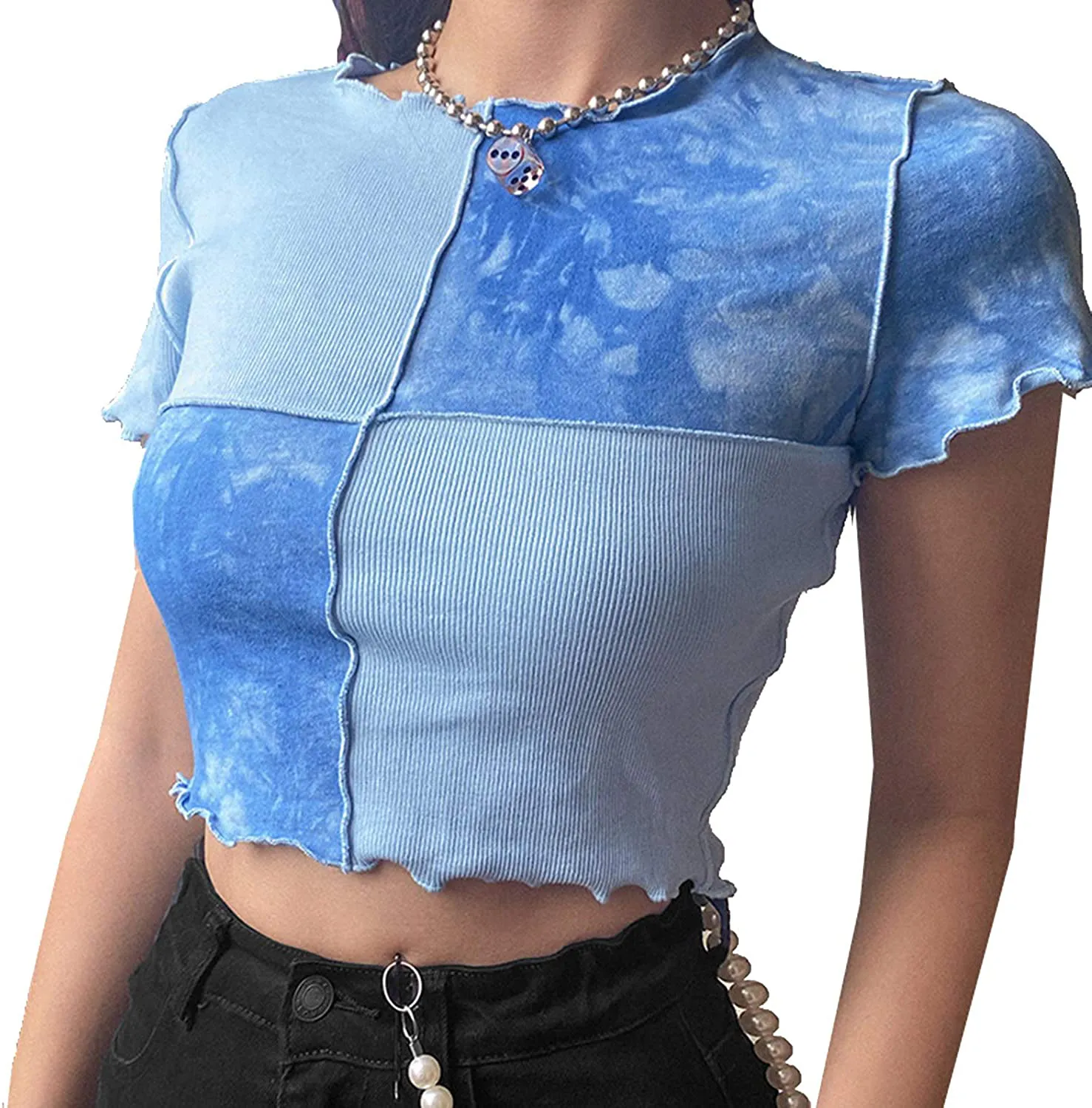 SansoiSan Women T-Shirt Elastic Femme Streetwear Tops