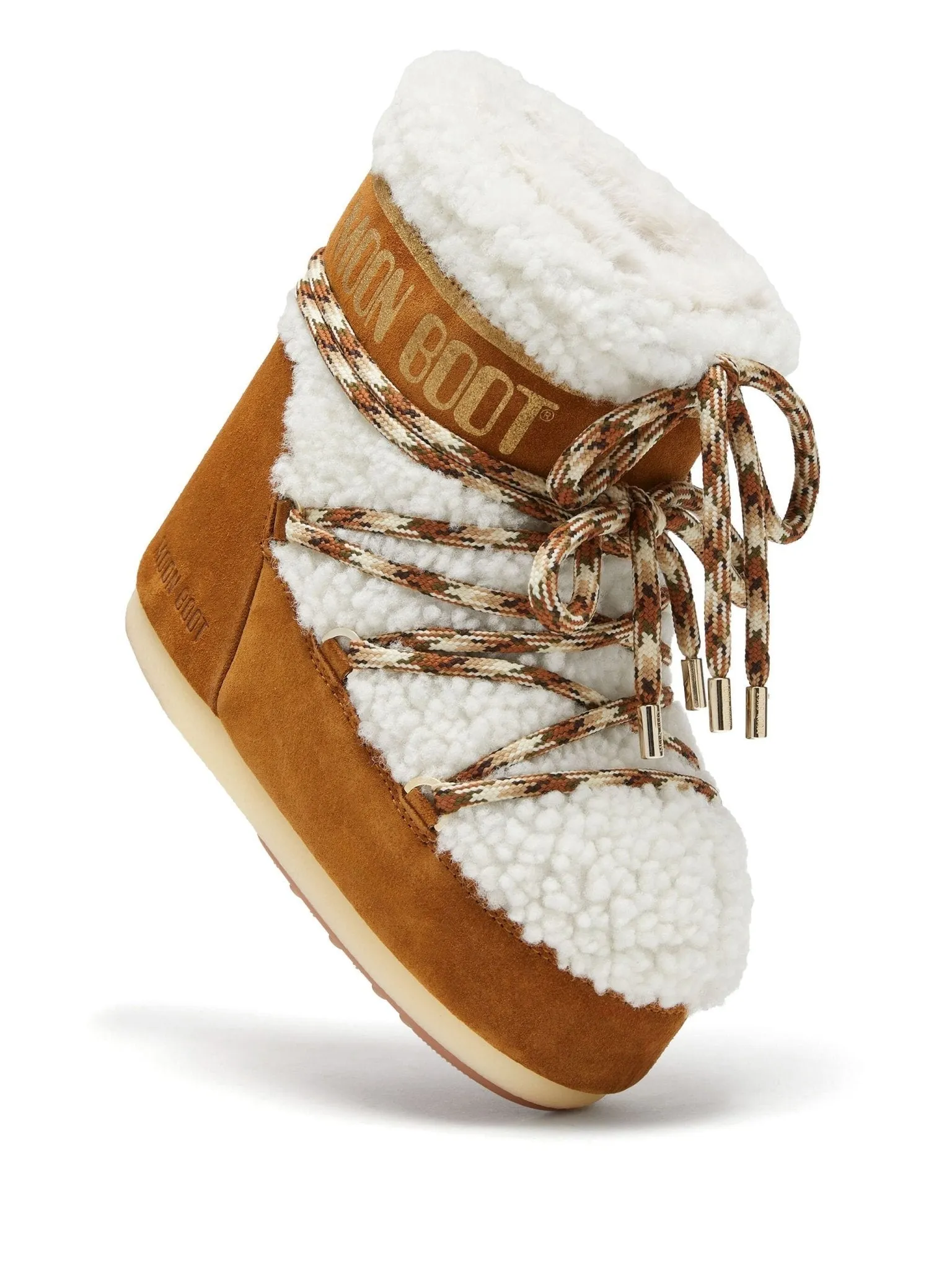 shearling lace-up boots