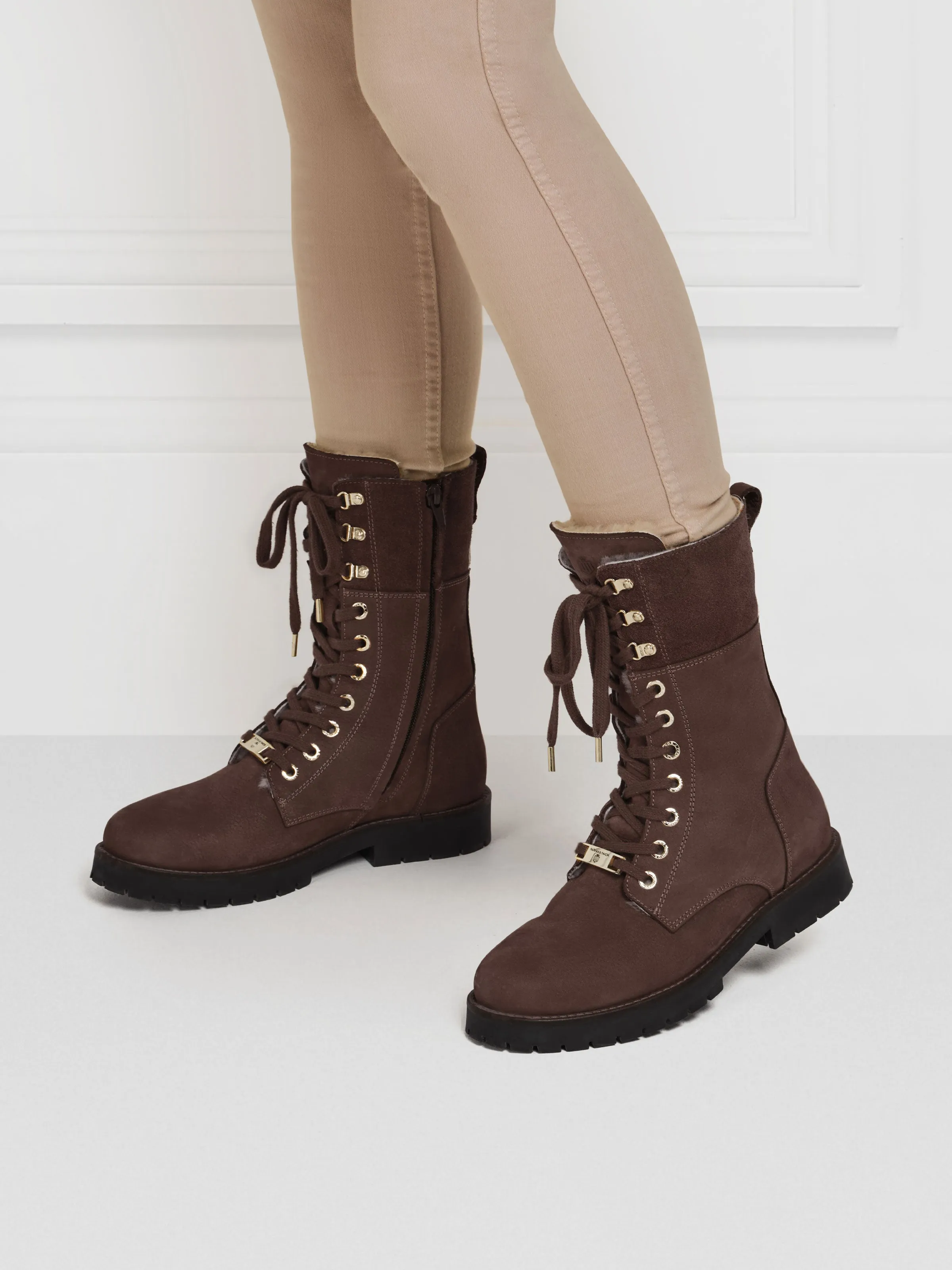 Shearling Lined Anglesey - Chocolate Nubuck