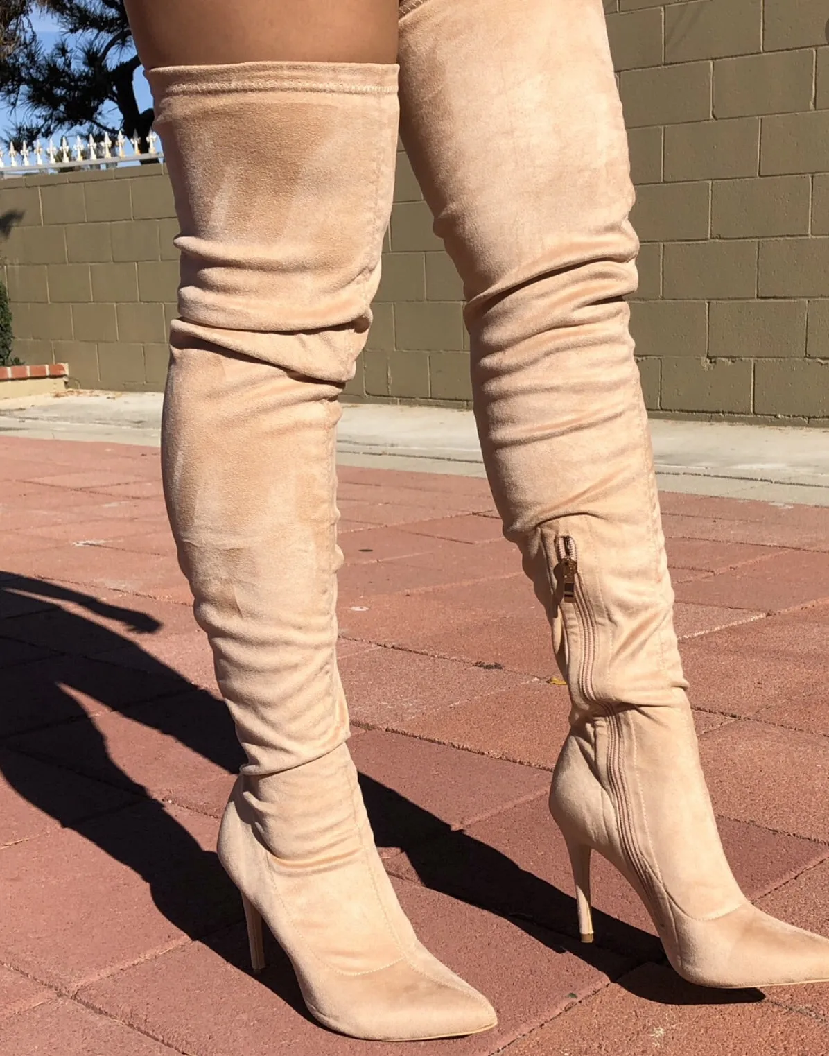 Stretch fit all legs Gisele thigh high boot