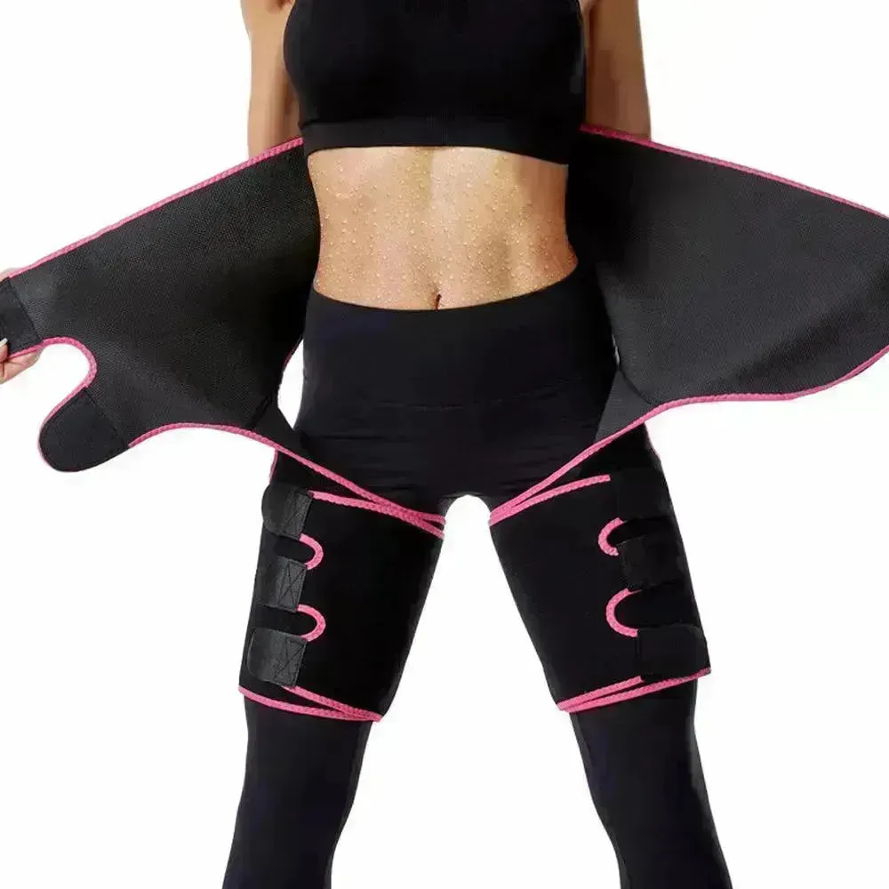 Sweat High Waist Thigh Trimmer Butt Lifter Shapewear Belt 3 In 1 Adjustable Belt