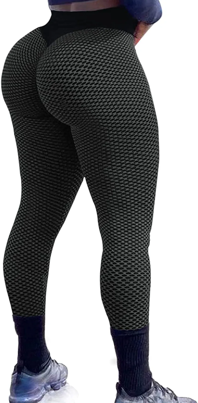 SZKANI Womens Ruched Butt Lifting High Waisted Yoga Pants Tummy Control Workout Leggings Textured Tights