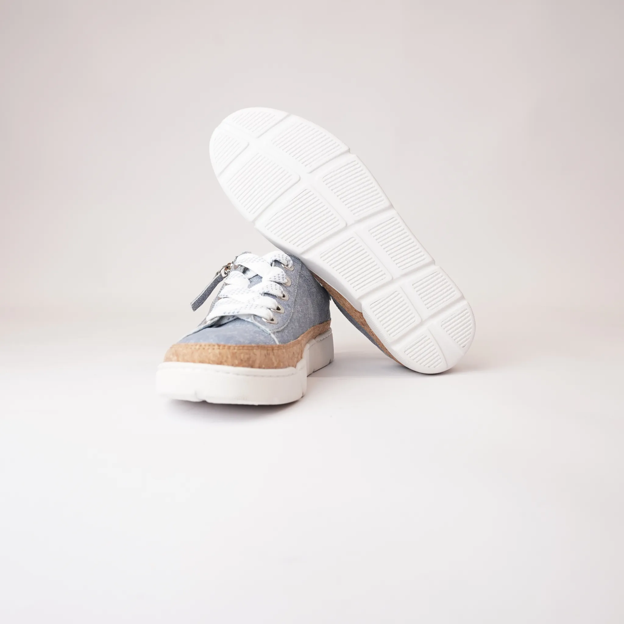 Torayne Blue Denim Leather Sneakers