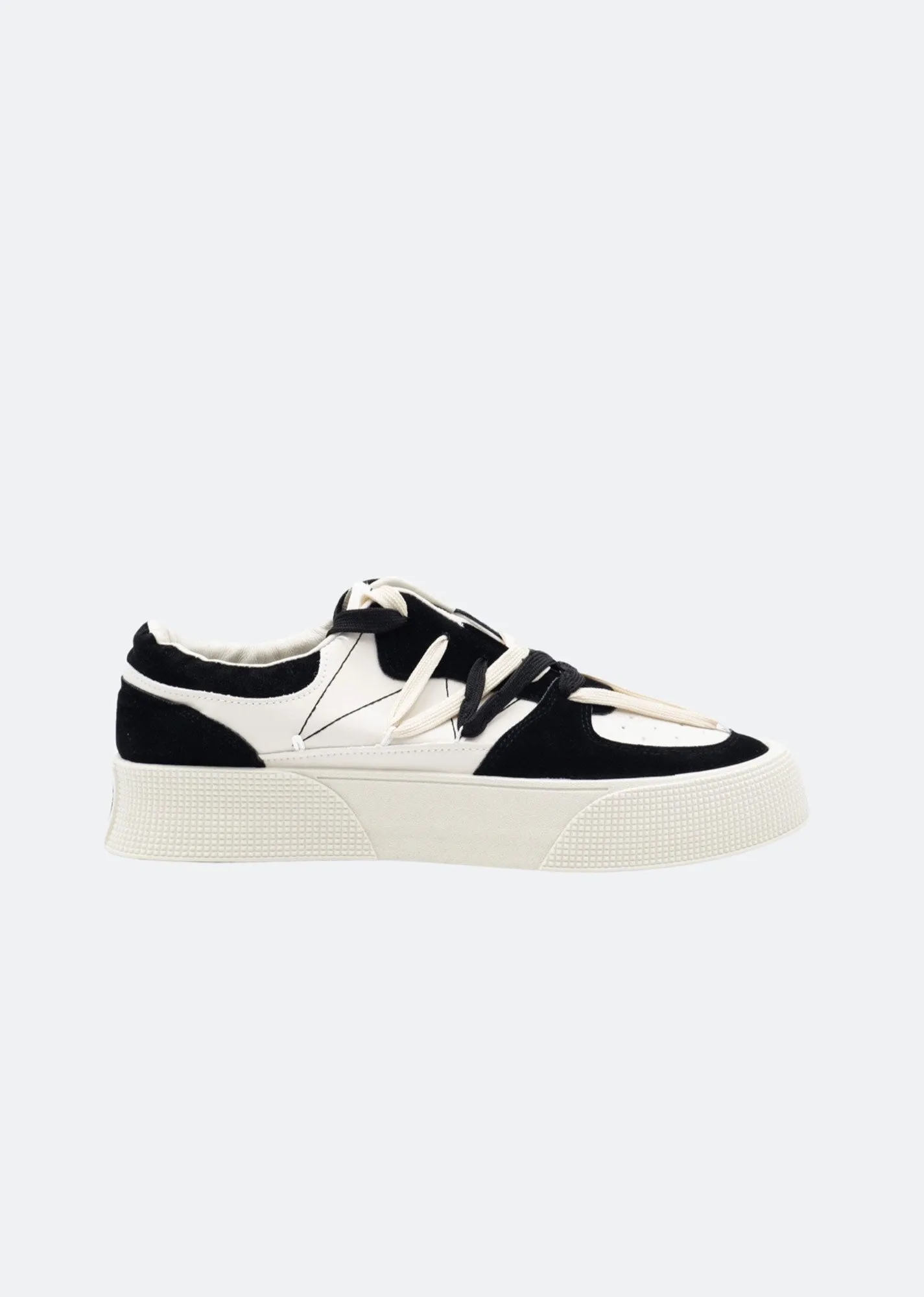 Two-Tone Leather Suede Sneakers