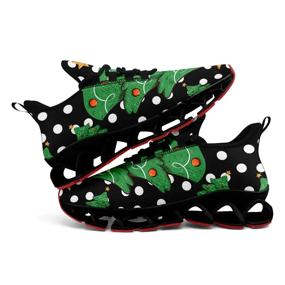 Unique Gift,Personalized Christmas Design Sneakers, Custom Snowflake Wonderland Shoes,  Gift for the Season