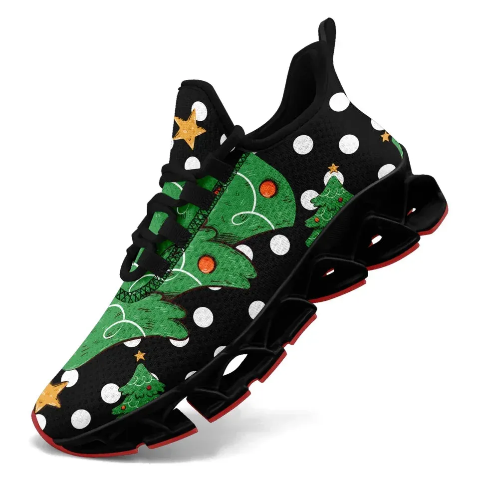 Unique Gift,Personalized Christmas Design Sneakers, Custom Snowflake Wonderland Shoes,  Gift for the Season