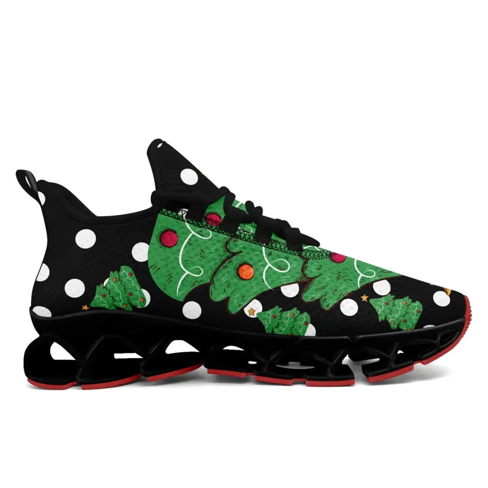 Unique Gift,Personalized Christmas Design Sneakers, Custom Snowflake Wonderland Shoes,  Gift for the Season