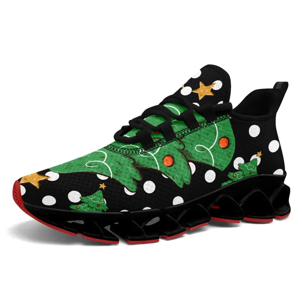 Unique Gift,Personalized Christmas Design Sneakers, Custom Snowflake Wonderland Shoes,  Gift for the Season