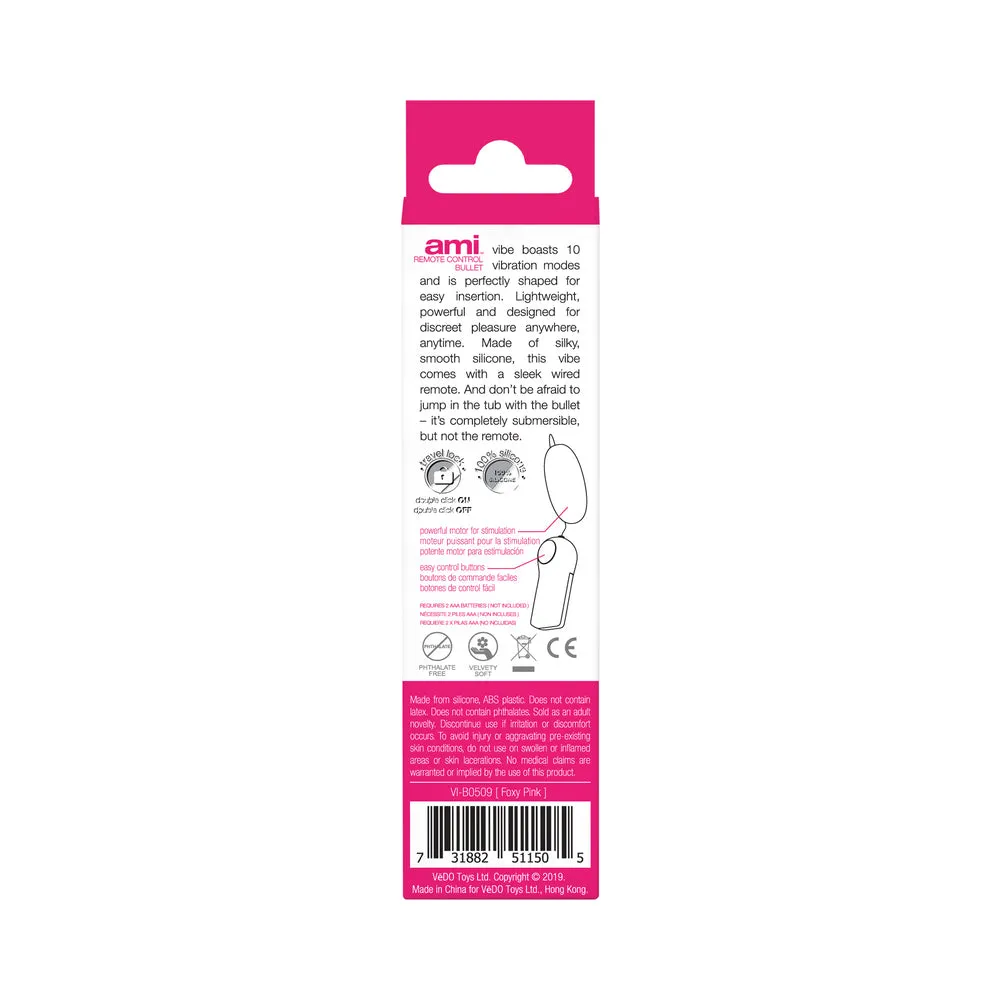 Vedo Ami Remote Control Bullet  Foxy Pink