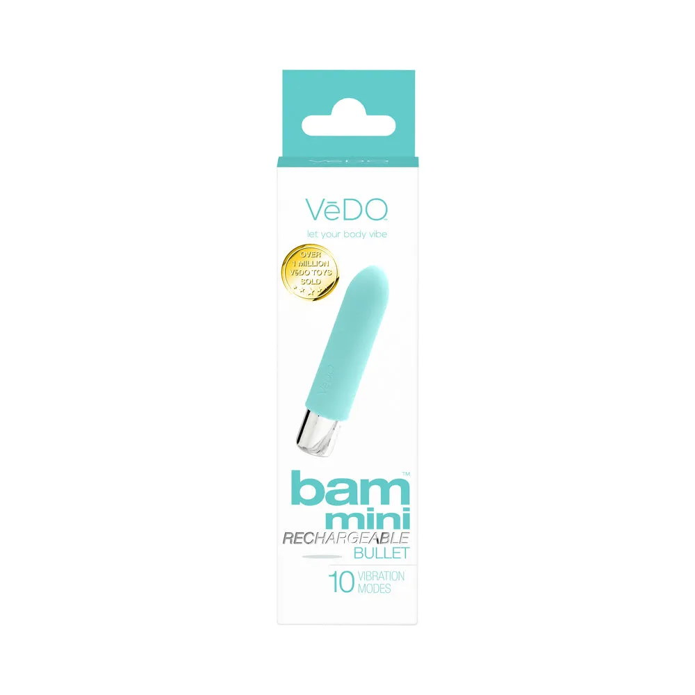 VeDO Bam Mini Rechargeable Bullet Vibe - Tease Me Turquoise