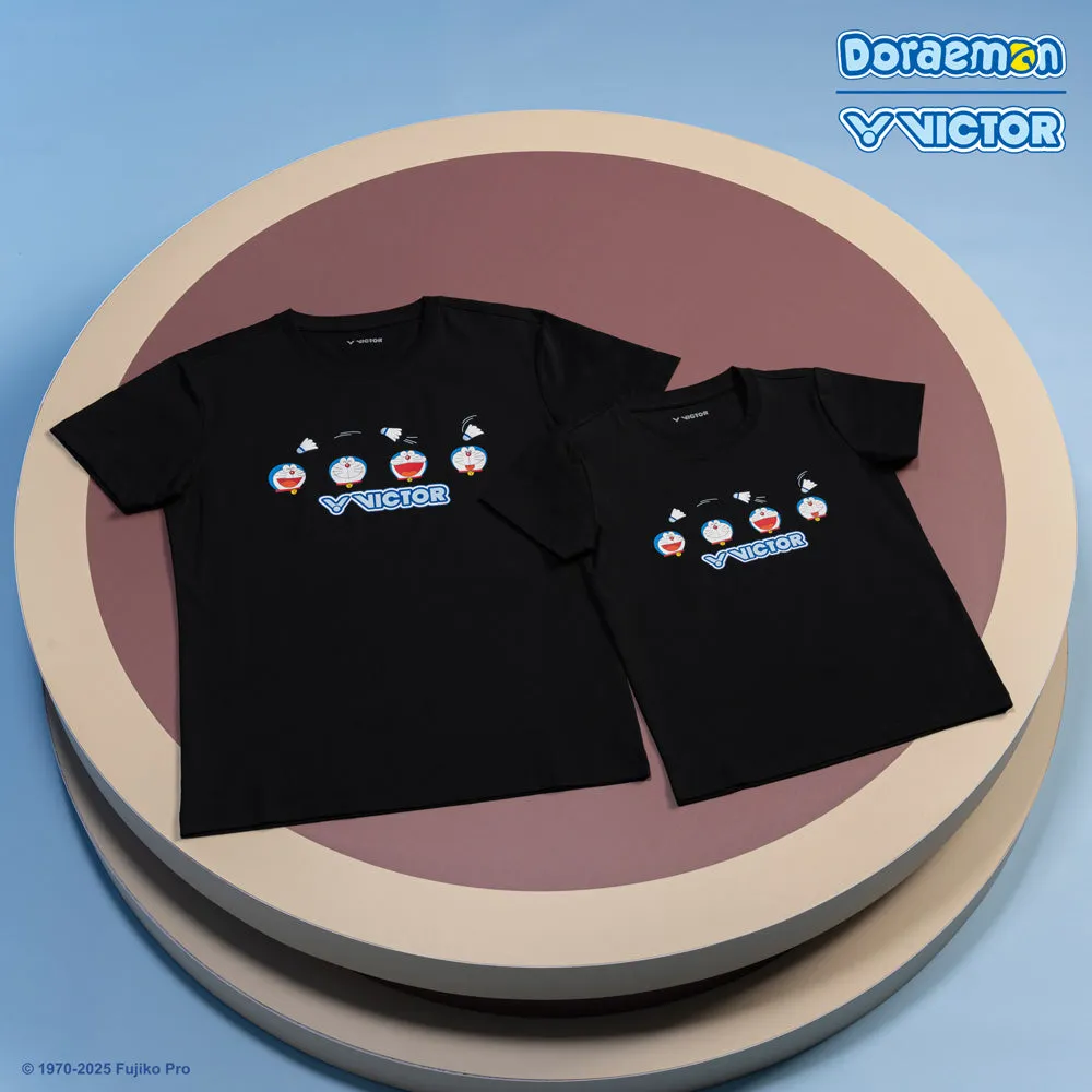 [VICTOR X DORAEMON] T-502DRM C Unisex Black Shirt