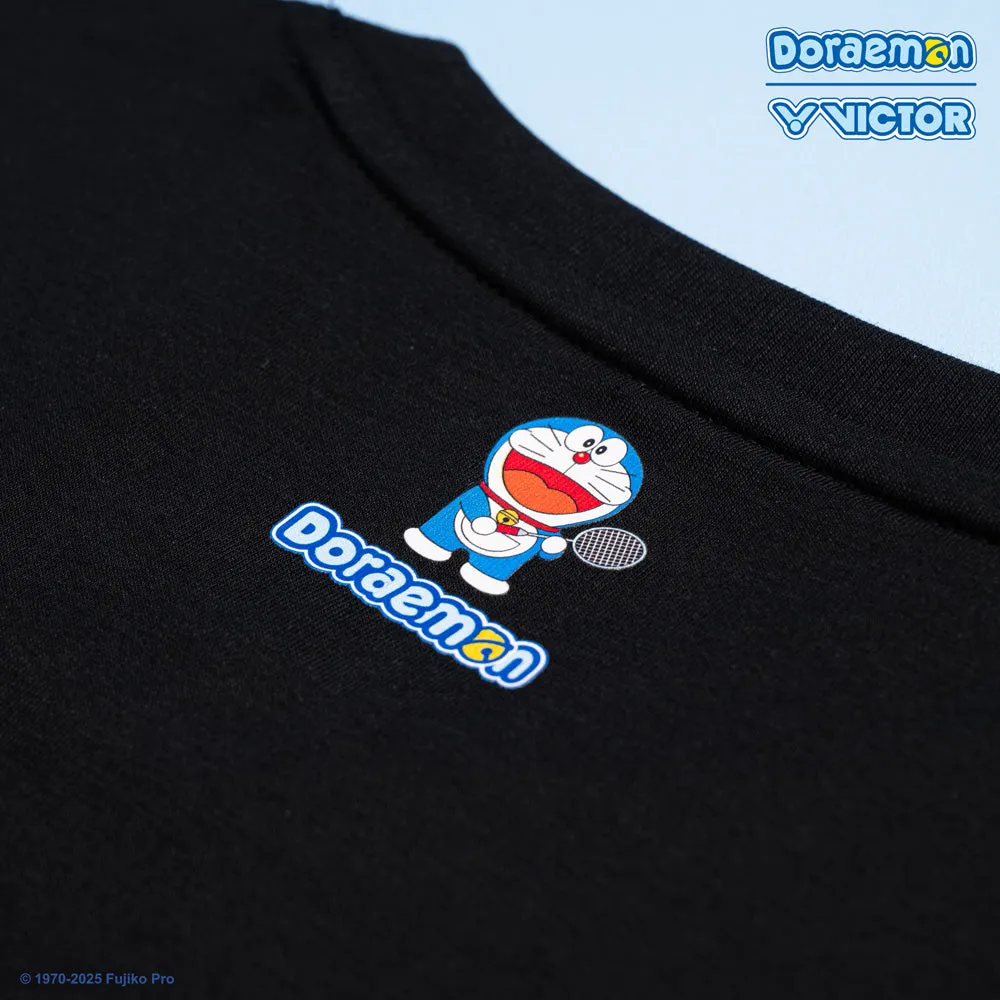 [VICTOR X DORAEMON] T-502DRM C Unisex Black Shirt