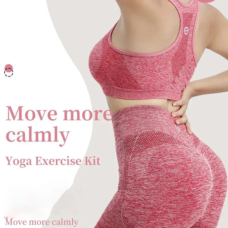 WC - Seamless Yoga Set: Gym shorts, sport bra, and leggings for women’s fitness and workouts