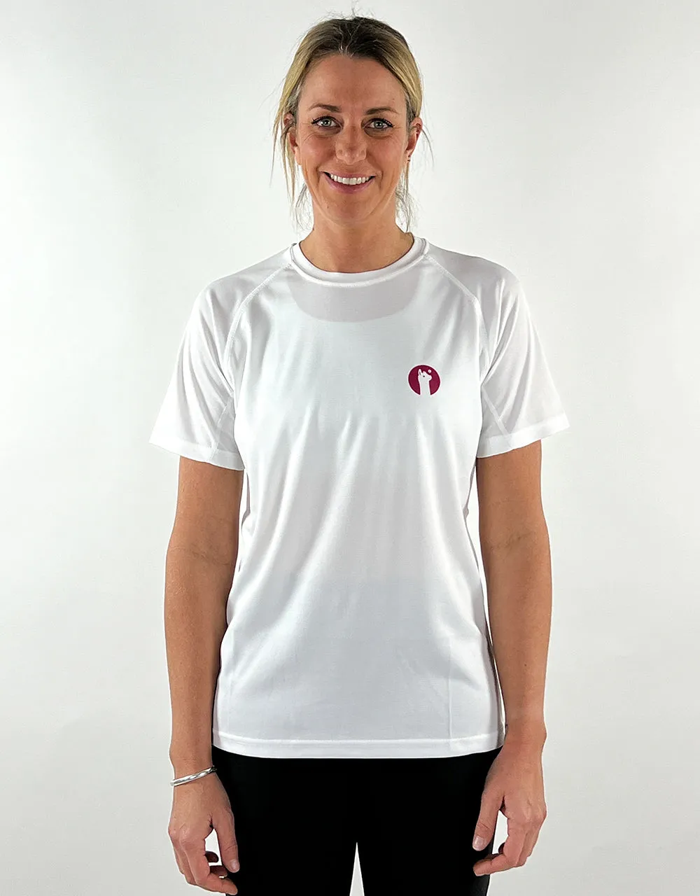 White Active Llama T-Shirt