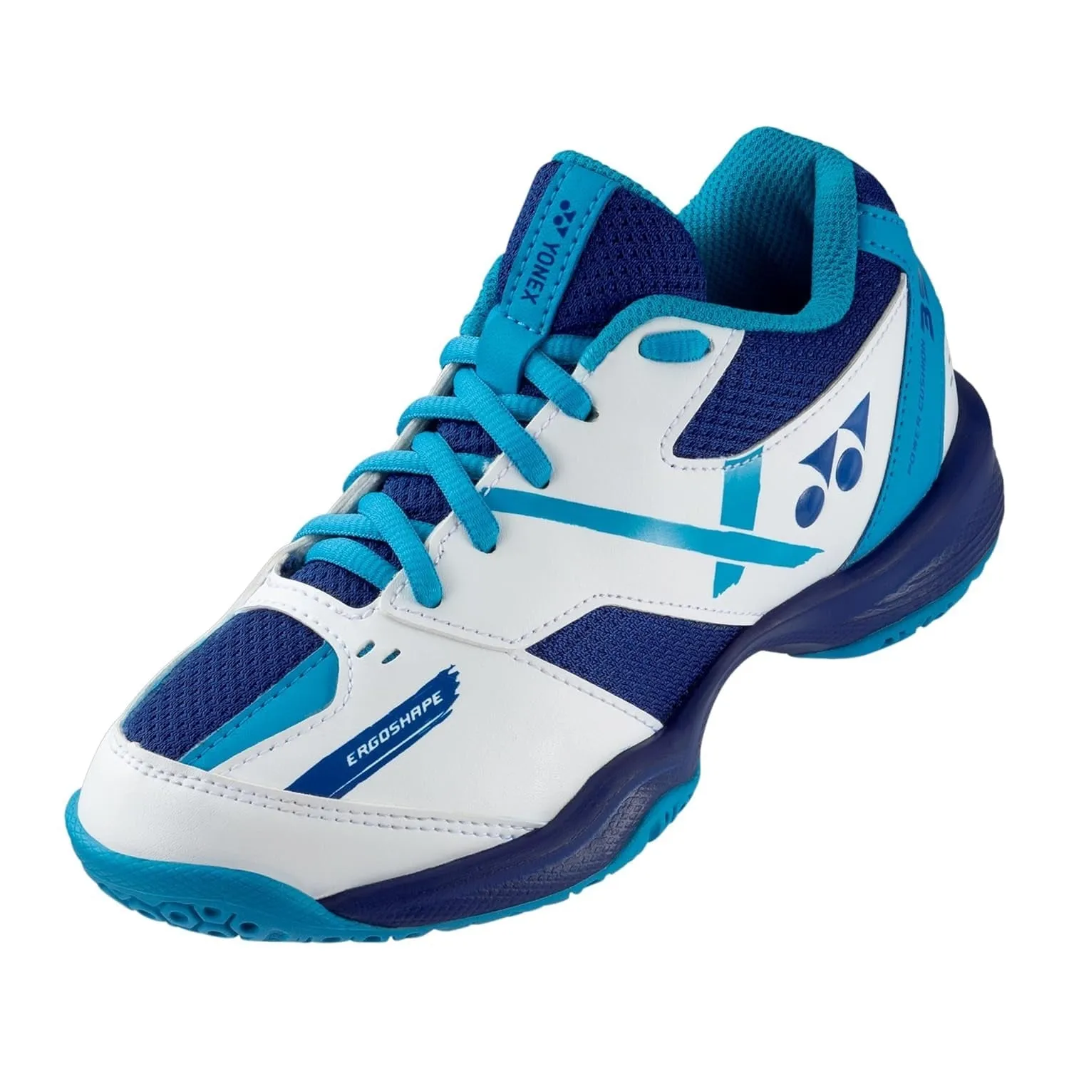 Yonex Unisex-Child Power Cushion 39 Junior Badminton Shoe, White/Blue